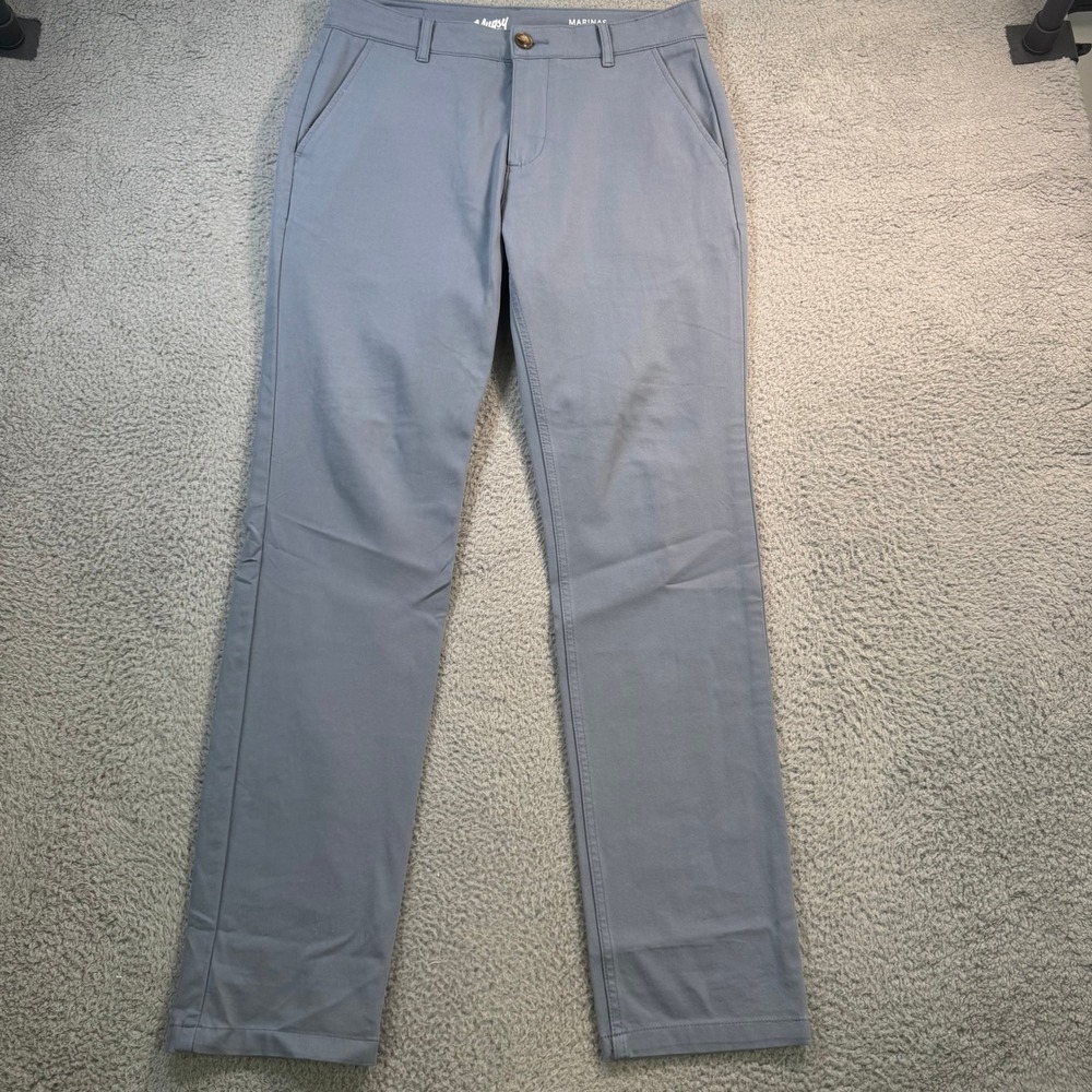 Mugsy Jeans Marinas Chino Pants Mens 32x32 Slate Blue Slim K6PNBU Stretch